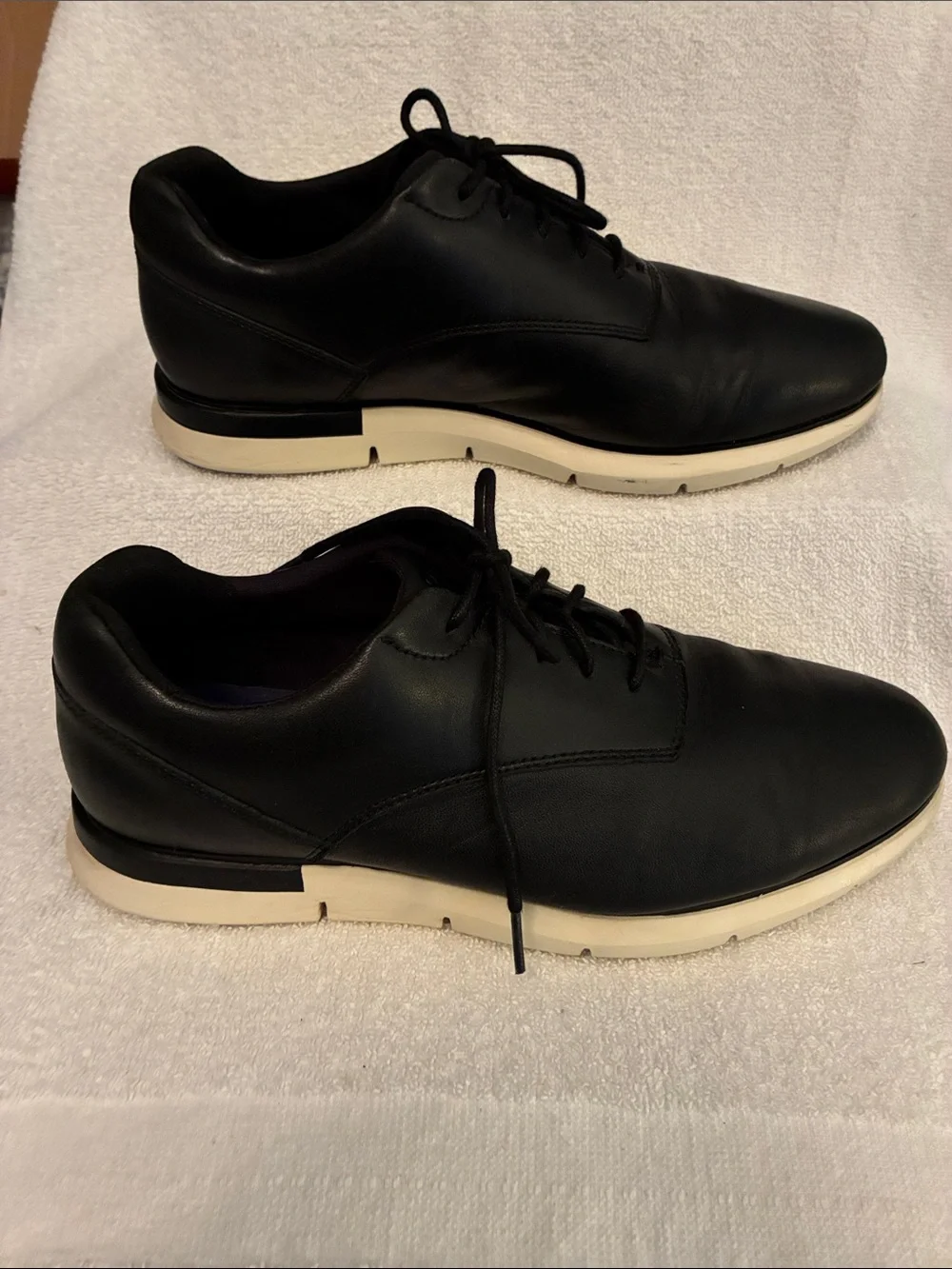 Cole Haan Grand Crosscourt Runox Black Leather Lace-Up Casual Dress ShoesC33062